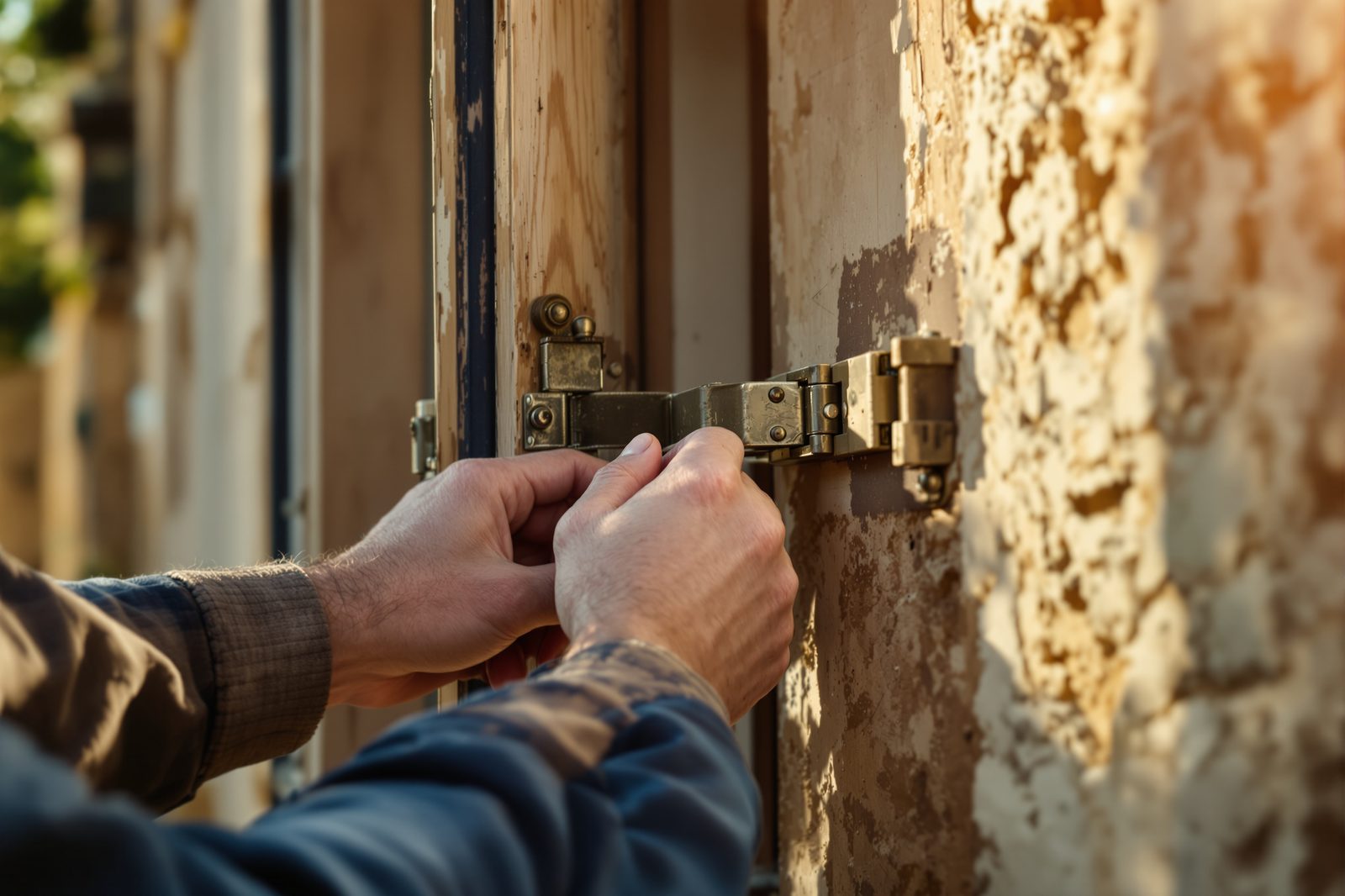 Réparation de volet battant en bois par un artisan