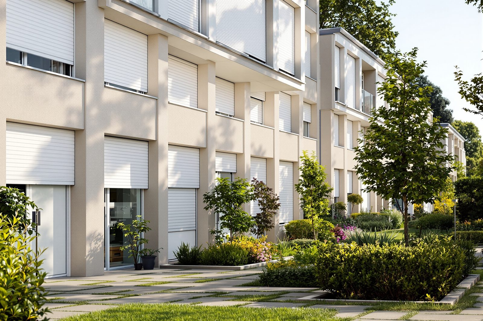 Quartiers résidentiels de Rillieux-la-Pape avec volets roulants